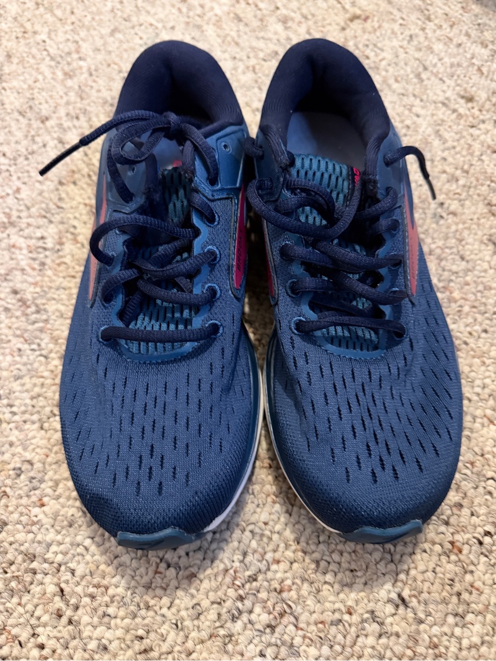 Brooks Navy and Pink Women's Athletic Running Shoes